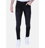 Local Fanatic Slim-fit Mannen Jeans met Stretch met Gaten - 1106 - Zwart