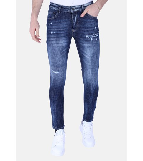Local Fanatic Gescheurde Heren Spijkerbroeken Slim Fit - 1100 - Blauw