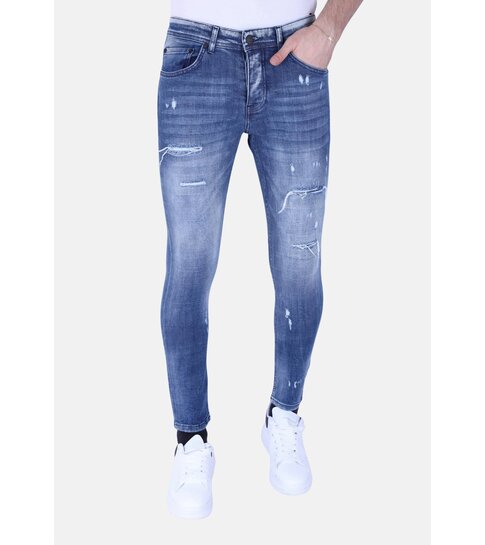 Local Fanatic Donkerblauwe Slim Fit Heren Spijkerbroek -1097 - Blauw