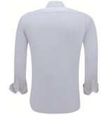 TONY BACKER Luxe Trendy Blanco Overhemden Heren - Slim Fit - 3079 - Wit