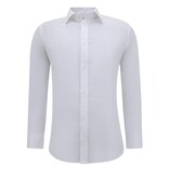 TONY BACKER Luxe Trendy Blanco Overhemden Heren - Slim Fit - 3079 - Wit