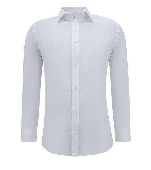 TONY BACKER Luxe Trendy Blanco Overhemden Heren - Slim Fit - 3079 - Wit