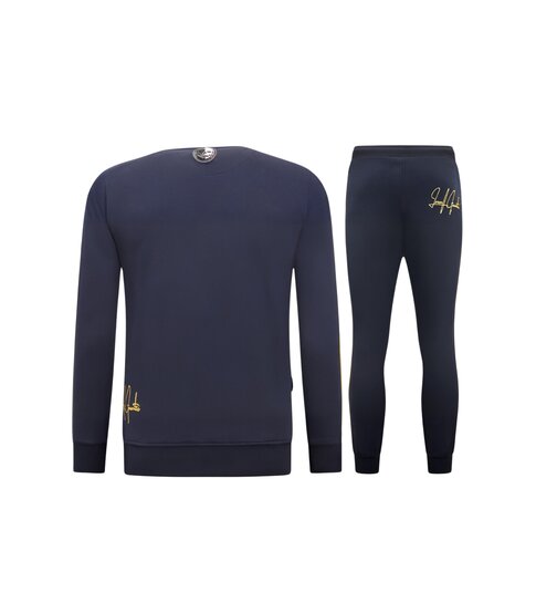 LF Amsterdam Exclusieve Joggingpak Mannen - Greek Ribbon - Blauw