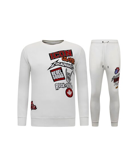 LF Amsterdam Exclusieve Joggingpak Heren - ICON Rocks - 6508W - Wit