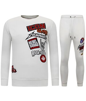 LF Amsterdam Exclusieve Joggingpak Heren - ICON Rocks - 6508W - Wit