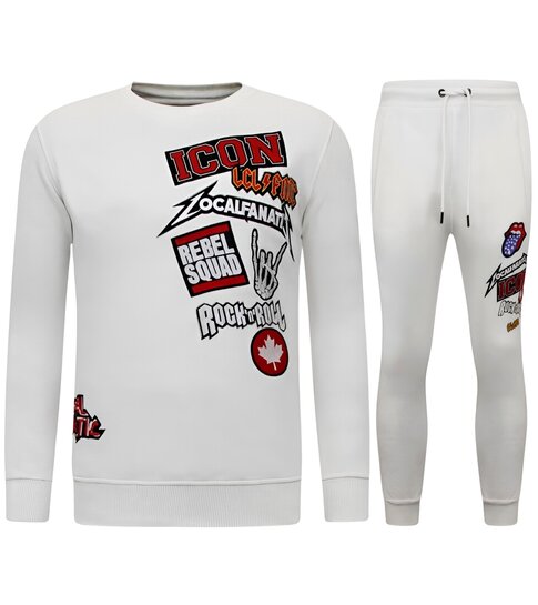 LF Amsterdam Exclusieve Joggingpak Heren - ICON Rocks - 6508W - Wit