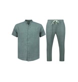 ENOS Zomerset Heren - Twinset - Linnen Look Overhemd Heren - Zomer Broek Heren - MG-012 - Grijs