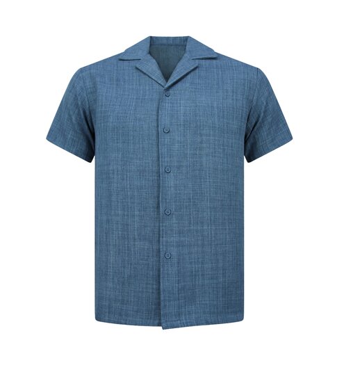 ENOS Linnen Twinset - Linnen Zomerset Heren - Linnen Overhemd Heren - Zomer Broek Heren - MG-011 - Blauw