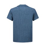 ENOS Linnen Twinset - Linnen Zomerset Heren - Linnen Overhemd Heren - Zomer Broek Heren - MG-011 - Blauw