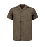 ENOS Linnen Look Twinset - Zomerset Heren - Linnen Look Overhemd Heren - Linnen Broek Heren - MG-011 - Bruin