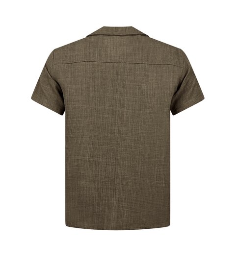 ENOS Linnen Look Twinset - Zomerset Heren - Linnen Look Overhemd Heren - Linnen Broek Heren - MG-011 - Bruin