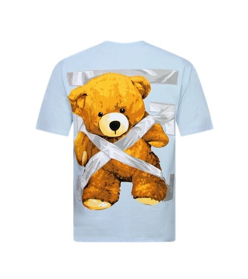 True Rise  T shirt Heren met Print - Oversized T shirt Heren - T-shirts Heren Grappig - Funny Shirt Bear  - 1960 - Blauw