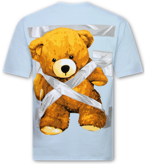 True Rise  T shirt Heren met Print - Oversized T shirt Heren - T-shirts Heren Grappig - Funny Shirt Bear  - 1960 - Blauw
