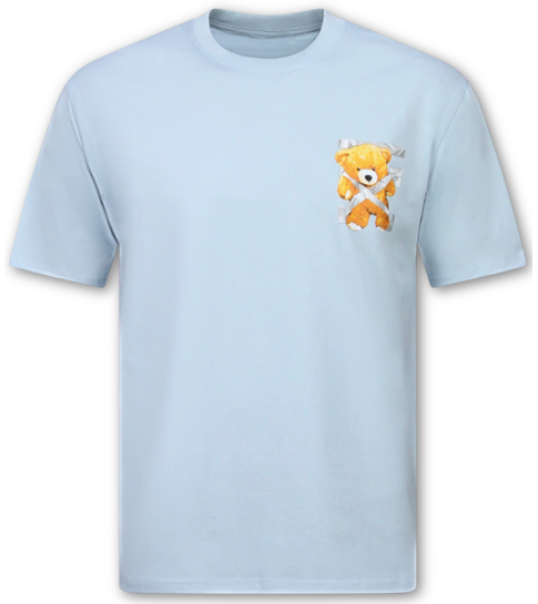 True Rise  T shirt Heren met Print - Oversized T shirt Heren - T-shirts Heren Grappig - Funny Shirt Bear  - 1960 - Blauw