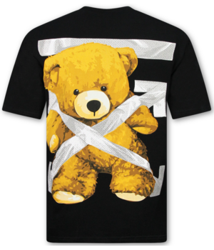 True Rise Heren Tshirt met Opdruk - Oversized T shirt Heren - T-shirts Heren Grappig - Fun Shirts Bear -1960- Zwart