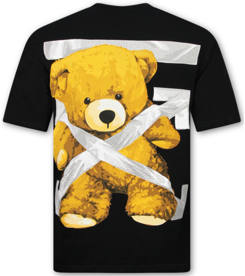 True Rise Heren Tshirt met Opdruk - Oversized T shirt Heren - T-shirts Heren Grappig - Fun Shirts Bear -1960- Zwart