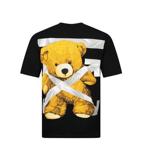 True Rise Heren Tshirt met Opdruk - Oversized T shirt Heren - T-shirts Heren Grappig - Fun Shirts Bear -1960- Zwart