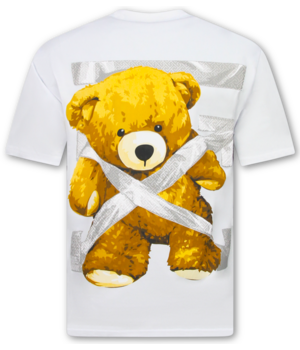 True Rise Tshirts Heren Grappig - Oversized T shirt Heren - Heren Tshirt met Opdruk - Fun Shirts Bear -1960- Wit