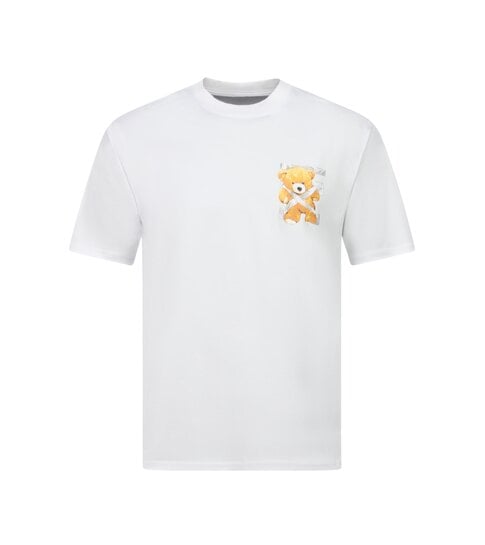 True Rise Tshirts Heren Grappig - Oversized T shirt Heren - Heren Tshirt met Opdruk - Fun Shirts Bear -1960- Wit