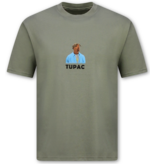 True Rise Oversized T shirt Heren  - Tupac Shakur - T shirt Heren met Print  -  2Pac Tshirt met Opdruk -1791- Grijs