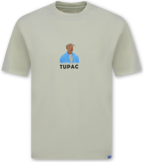 True Rise Tupac Shakur - Oversized T shirt Heren  - T shirt Heren met Print  -  2Pac Tshirt met Opdruk -1791- Beige