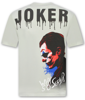 True Rise Joker Tshirt met Opdruk - T shirt Heren met Print  - Oversized T shirt Heren  - Funny shirt  -1796- Grijs