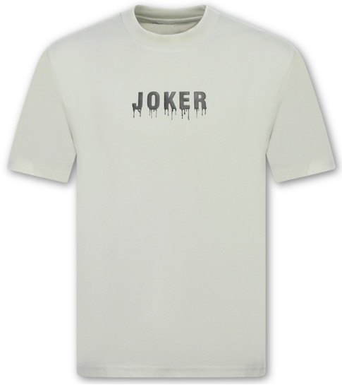 True Rise Joker Tshirt met Opdruk - T shirt Heren met Print  - Oversized T shirt Heren  - Funny shirt  -1791- Grijs
