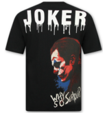 True Rise T shirt Heren met Print  - Joker Tshirt met Opdruk - Oversized T shirt Heren  - Funny shirt  -1791- Zwart