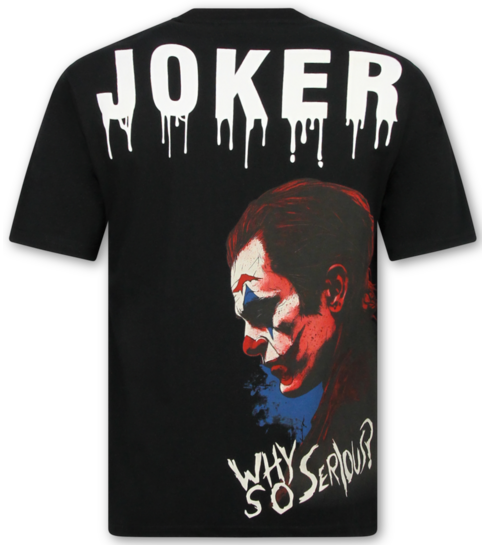 True Rise T shirt Heren met Print  - Joker Tshirt met Opdruk - Oversized T shirt Heren  - Funny shirt  -1791- Zwart