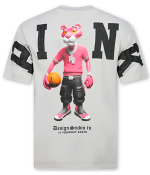 True Rise Funny Panther T-shirt - Heren Tshirt met Opdruk - Oversized T shirt Heren -1971- Grijs