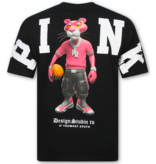 True Rise Oversized T shirt Heren - Funny Panther T-shirt - Heren Tshirt met Opdruk -1971- Zwart