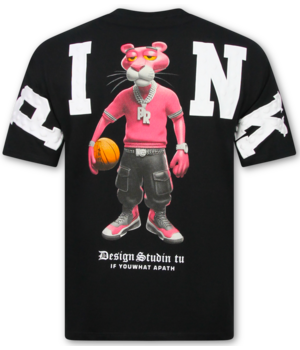 True Rise Oversized T shirt Heren - Funny Panther T-shirt - Heren Tshirt met Opdruk -1971- Zwart