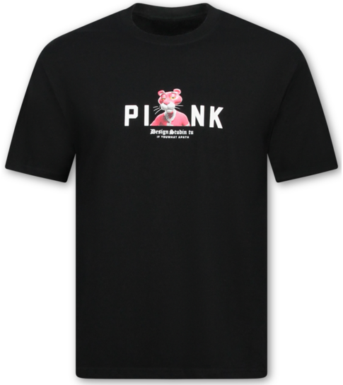 True Rise Oversized T shirt Heren - Funny Panther T-shirt - Heren Tshirt met Opdruk -1971- Zwart