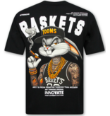 True Rise T shirt Heren Grappig - T shirt Heren met Print - Oversized T shirt Heren - Fun Shirts Bunny -1969- Zwart