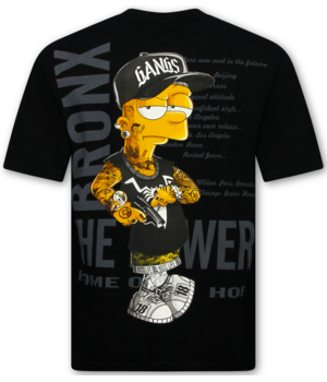 True Rise T shirt Heren met Print  - T shirt Heren - T shirt Heren Grappig- Fun Shirts Simpsons -1982- Zwart