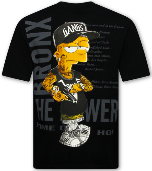 True Rise T shirt Heren met Print  - T shirt Heren - T shirt Heren Grappig- Fun Shirts Simpsons -1982- Zwart