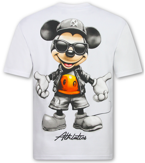 True Rise  T shirt Heren - T shirt Heren met Print Grappig - Heren Tshirt met Opdruk - Funny Shirt Mouse  -1975- Wit