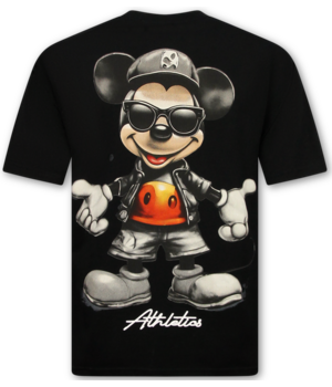 True Rise T shirt Heren met Print Grappig - T shirt Heren - Heren Tshirt met Opdruk - Funny Shirt Mouse  -1975- Zwart