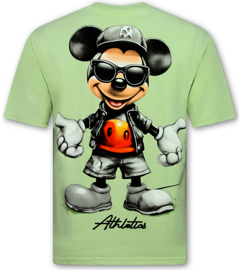 True Rise T shirt Heren - Funny Shirt Mouse - T shirt Heren met Print Grappig - Heren Tshirt met Opdruk -1975- Groen