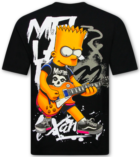 True Rise Shirt Heren  -  Tshirt Heren met Print - T-shirts Heren Grappig - Fun Shirt Simpsons -1991- Zwart