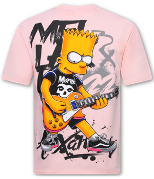 True Rise T-shirts Heren Grappig - Shirt Heren - Heren T shirt met Print - Fun Shirt Simpsons -1991- Roze