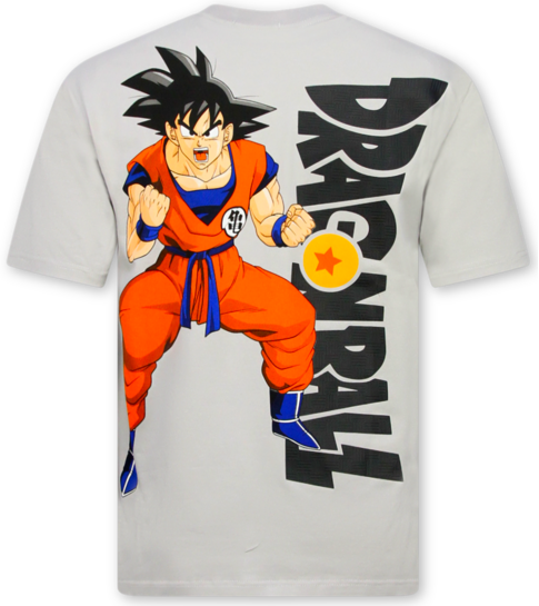 True Rise Heren Tshirts Dragon Ball - Tshirts Heren Grappig - Oversized T shirt Heren -1965-  Grijs
