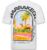 True Rise Marrakech T shirt Heren met Print - Heren Tshirt met Opdruk - Oversized T shirt Heren -1858- Wit