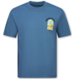 True Rise Heren Tshirt met Opdruk -  Oversized T shirt Heren  - Marrakech T shirt Heren met Print -1858- Blauw