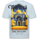 Marokko Heren Shirts  - T shirt Heren met Print - Heren Tshirt met Opdruk - 186-  Blauw