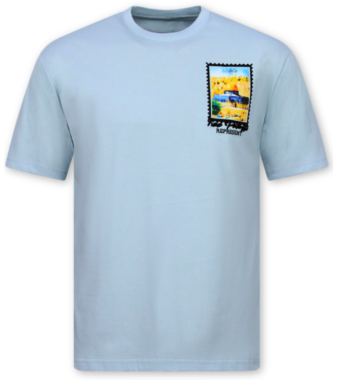 True Rise Palestina Shirt Heren - Heren Tshirt met Opdruk - T shirt Heren met Print - 190-  Blauw