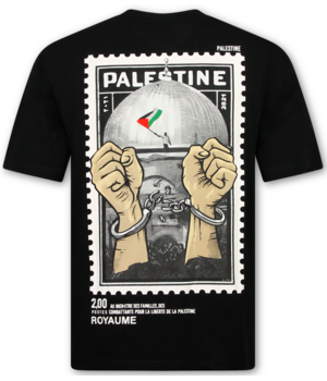 True Rise Free Palestine Oversized T shirt Heren - T shirt Heren met Print - 183-  Zwart