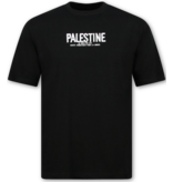 True Rise Free Palestine Oversized T shirt Heren - T shirt Heren met Print - 183-  Zwart