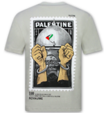 True Rise Free Palestine Oversized HerenT shirt  - T shirt Heren met Print - 183-  Grey