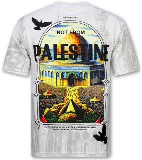 True Rise Free Palestine Oversized HerenT shirt  - Heren Tshirt met Opdruk - 185-  Wit
